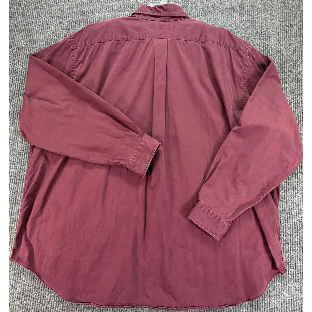 Polo Ralph Lauren Classic Fit Shirt Mens 3XB Maroon Button Up Big Tall Cotton